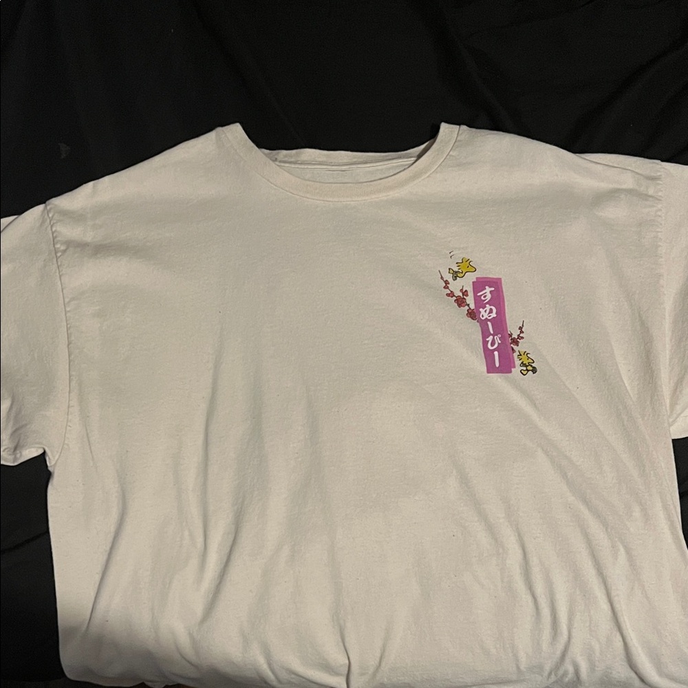 Peanuts White Tee with Purple Graphic